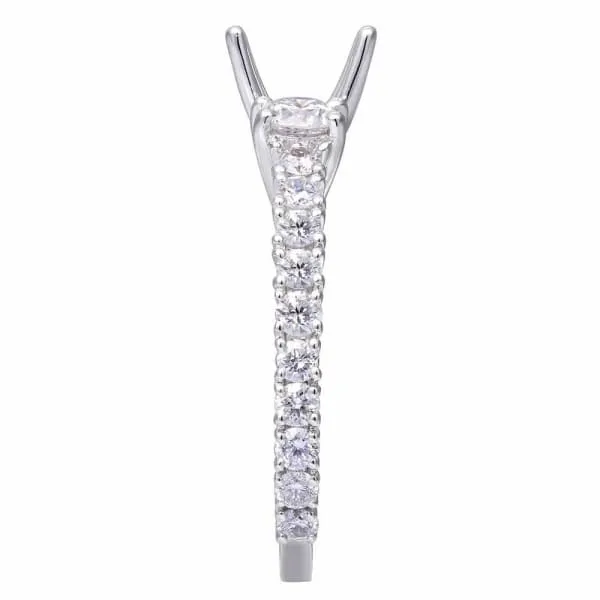 Diamond Source NYC Rings Threestones setting 18K white gold ring is accentuated with dazzling 130ctw white round diamonds Diamond Source NYC Rings Threestones setting 18K white gold ring is accentuated with dazzling 130ctw white round diamonds