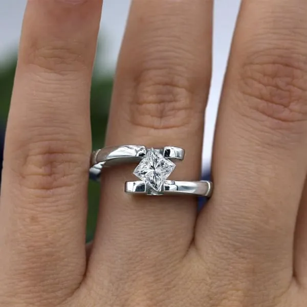 Diamond Source NYC Solitaire Engagement ring with Certified 101ct Princess cut Diamond ENG172750 Rings Diamond Source NYC Solitaire Engagement ring with Certified 101ct Princess cut Diamond ENG172750 Rings
