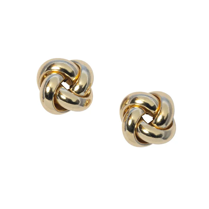 Earrings Croghans 14K Yellow Gold Italian Knot Stud Earrings