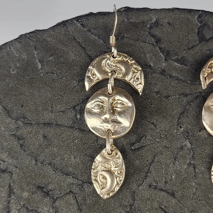 Earrings DAKOTA MOON Celestial Moon Silver Earrings