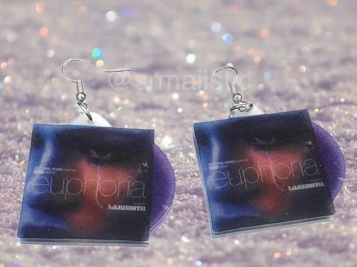 Earrings Euphoria TV show Soundtrack Vinyl Album Handmade Earrings Sam Makes Things