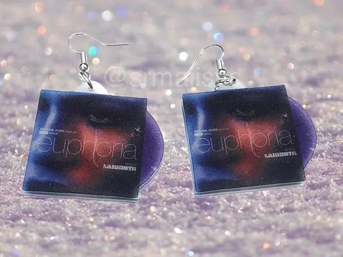 Earrings Euphoria TV show Soundtrack Vinyl Album Handmade Earrings Sam Makes Things