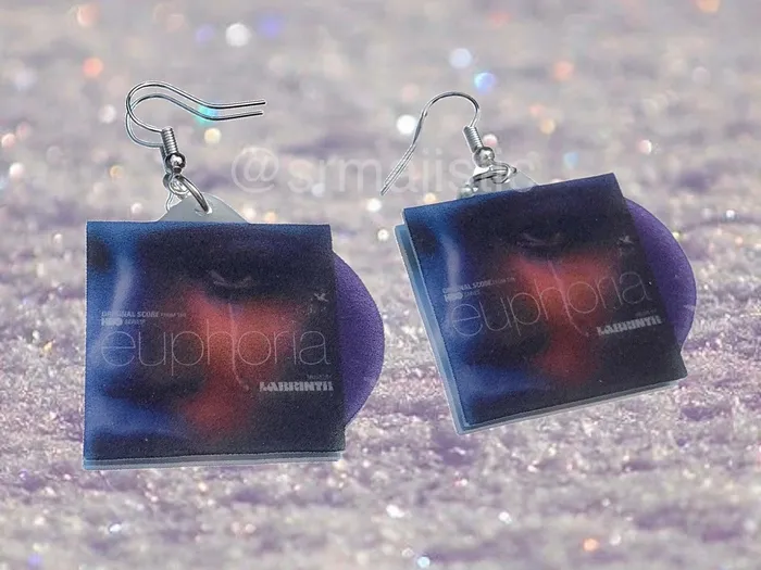 Earrings Euphoria TV show Soundtrack Vinyl Album Handmade Earrings Sam Makes Things