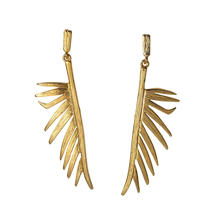 Earrings Goldbug Collection Goldbug Palmetto Frond Drop Earrings