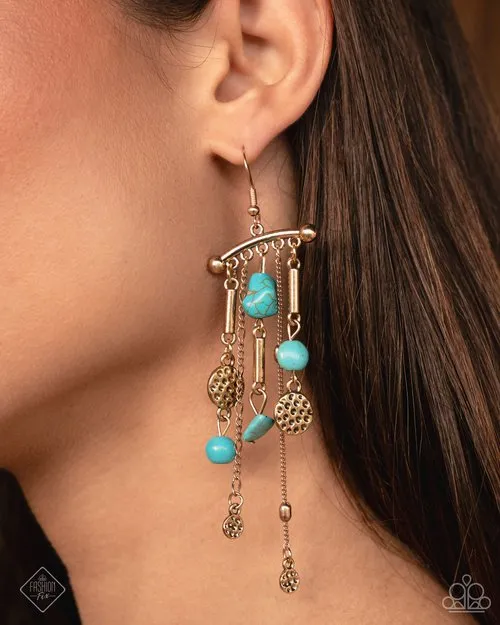 Earrings Paparazzi Earring Coachella Cascade Blue Paparazzi Jewelry