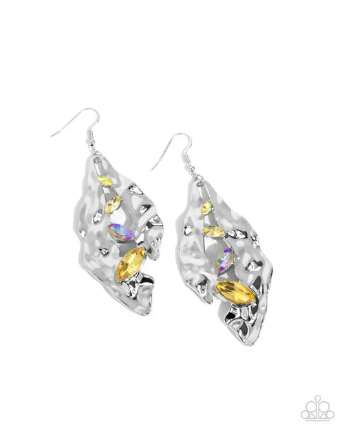 Earrings Paparazzi Earring Hammered Hemisphere Yellow Paparazzi Jewelry Earrings Paparazzi Earring Hammered Hemisphere Yellow Paparazzi Jewelry