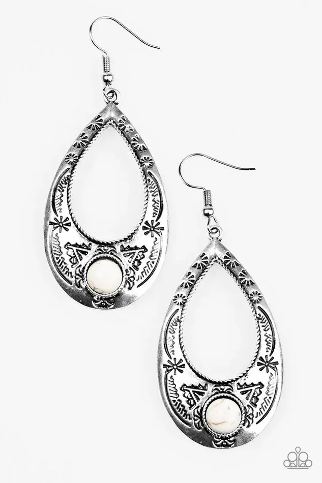 Earrings Paparazzi Earring South Pacific White Paparazzi Jewelry