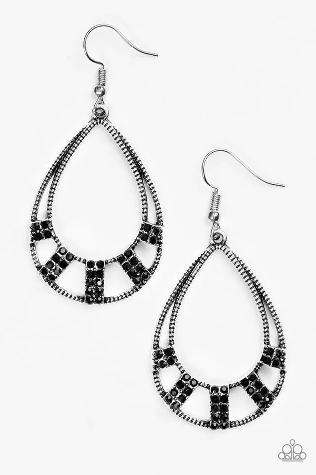 Earrings Paparazzi Earring Trillion Dollar Teardrops Black Paparazzi Jewelry