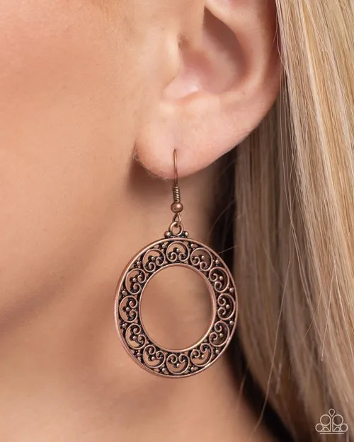 Earrings Paparazzi Earring Vineyard Valentine Copper Paparazzi Jewelry