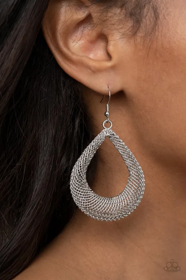 Earrings Paparazzi Jewelry Paparazzi Earring A Hot MESH Silver