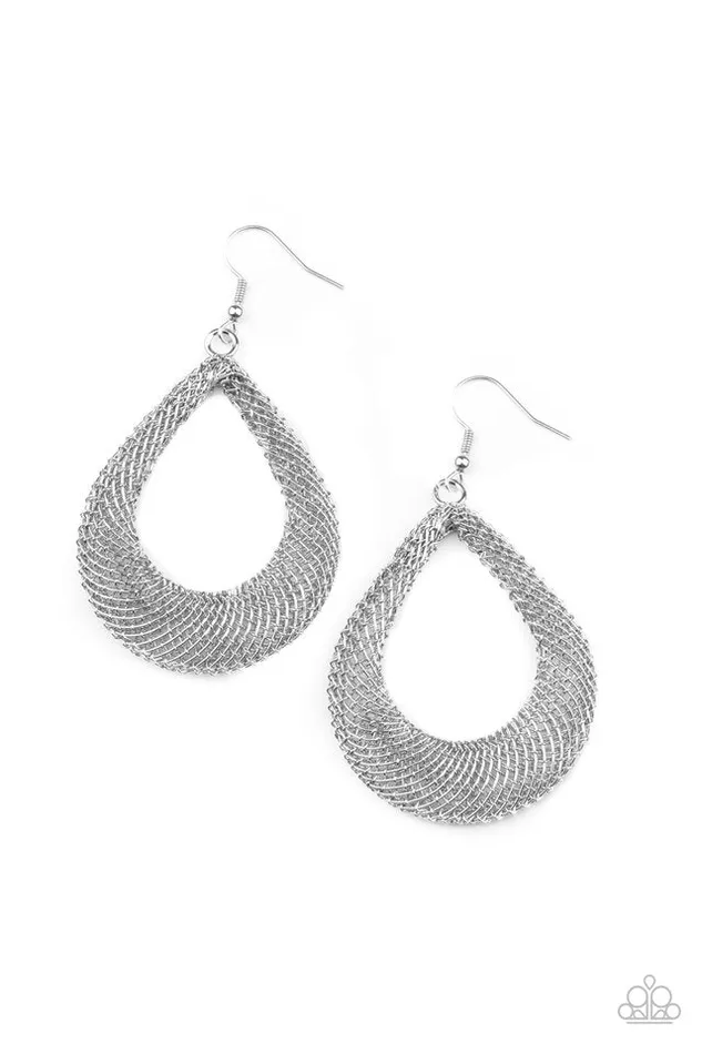 Earrings Paparazzi Jewelry Paparazzi Earring A Hot MESH Silver