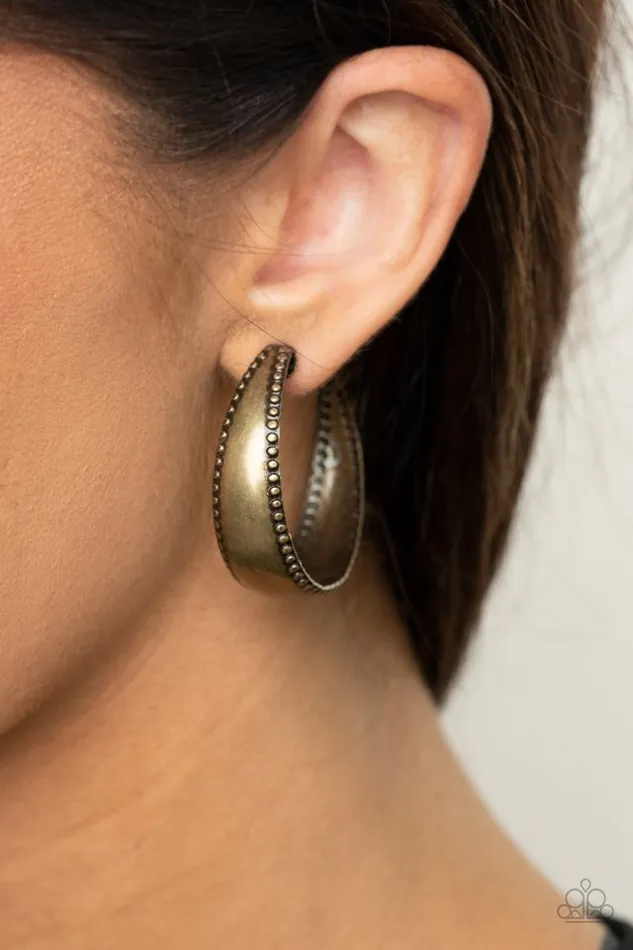 Earrings Paparazzi Jewelry Paparazzi Earring Burnished Benevolence Brass