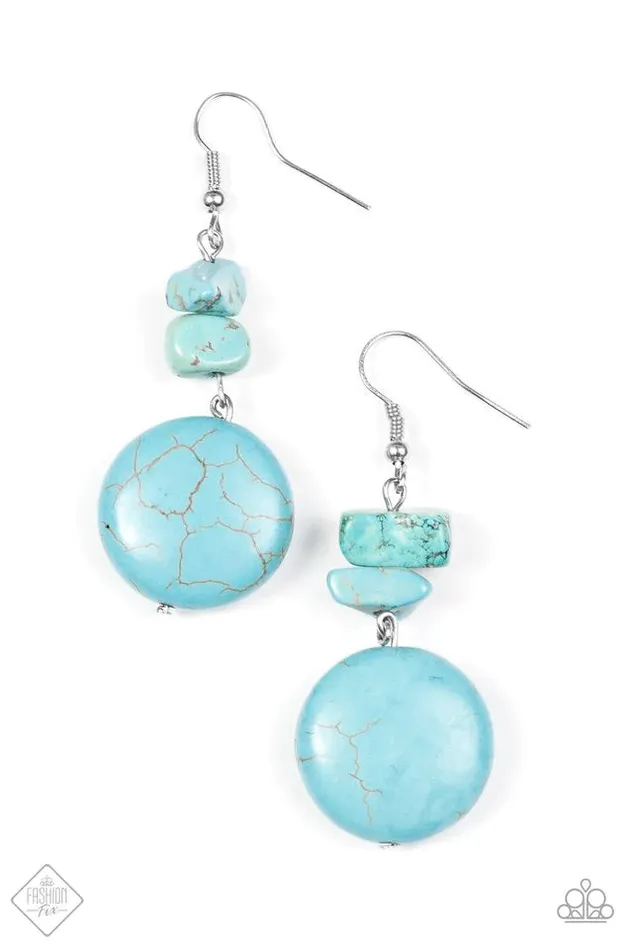 Earrings Paparazzi Jewelry Paparazzi Earring Fabulously Flintstone Blue