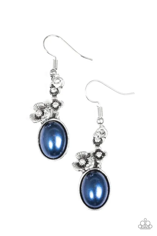 Earrings Paparazzi Jewelry Paparazzi Earring Floral Finery Blue