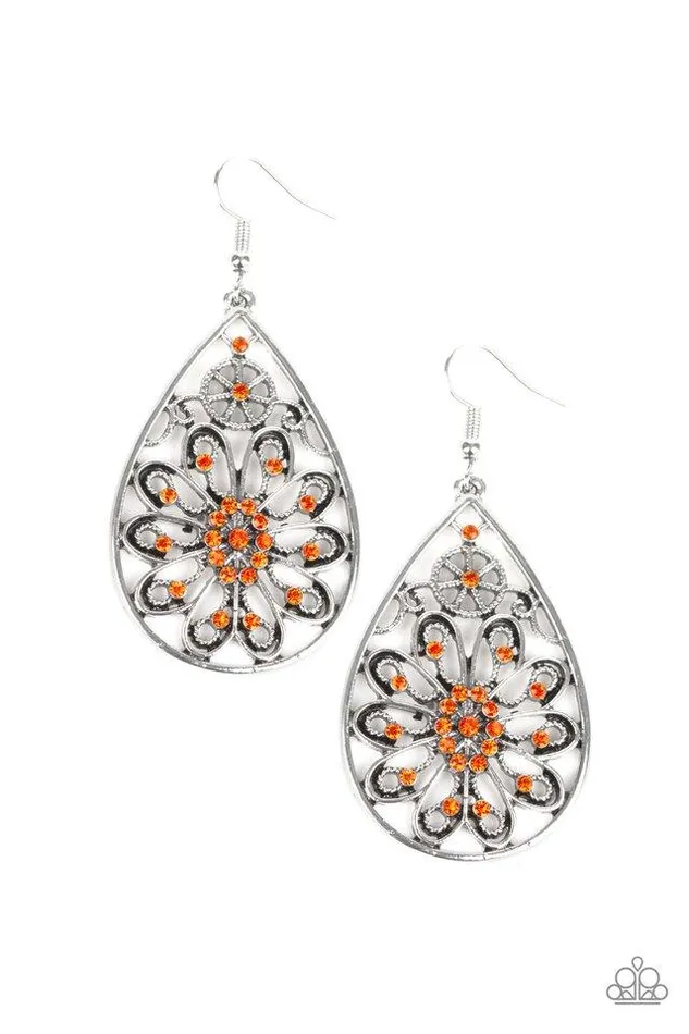 Earrings Paparazzi Jewelry Paparazzi Earring Flowering Finery Orange