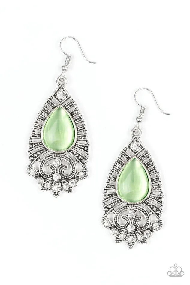 Earrings Paparazzi Jewelry Paparazzi Earring Majestically Malibu Green