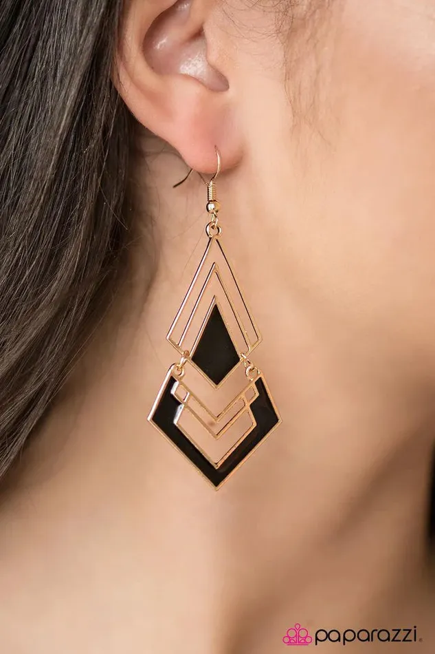 Earrings Paparazzi Jewelry Paparazzi Earring Modern Mosaic Gold
