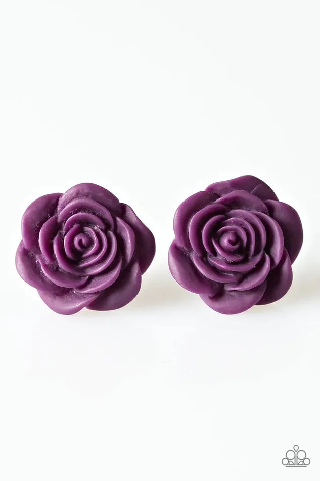 Earrings Paparazzi Jewelry Paparazzi Earring Raving About Roses Purple