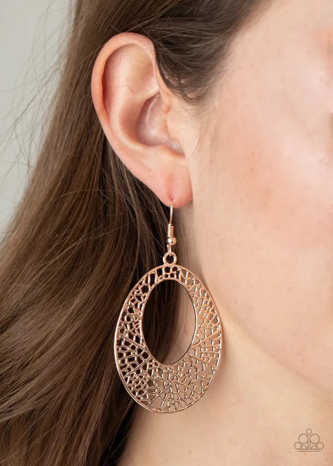 Earrings Paparazzi Jewelry Paparazzi Earring Serenely Shattered Rose Gold