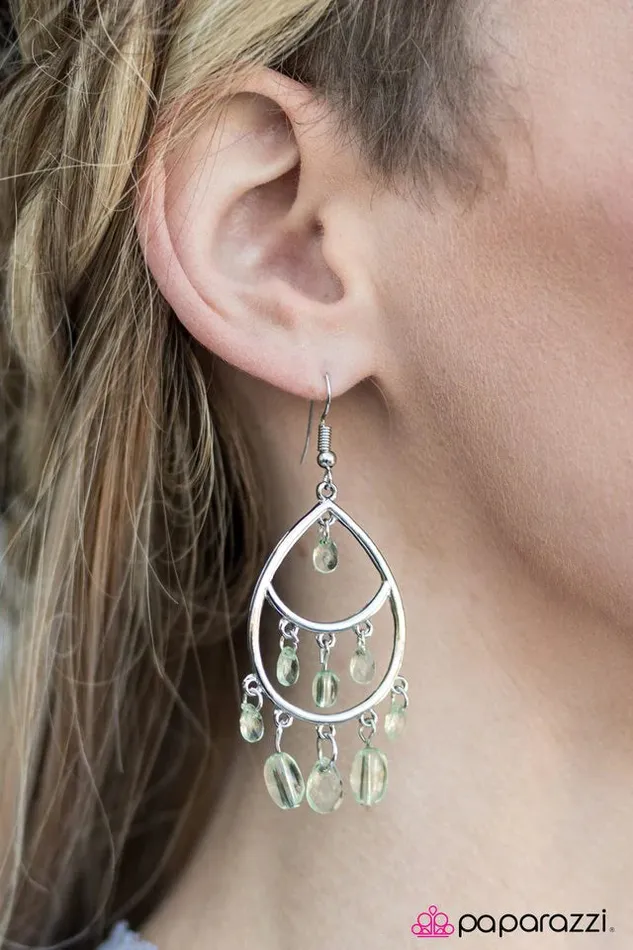 Earrings Paparazzi Jewelry Paparazzi Earring Sparkling Soiree Green