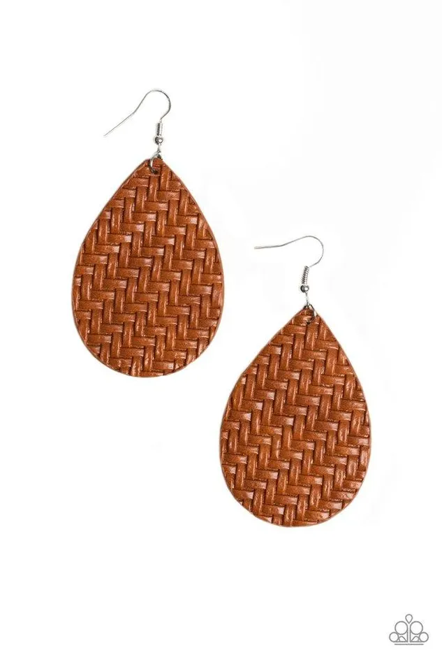 Earrings Paparazzi Jewelry Paparazzi Earring Teardrop Trend Brown