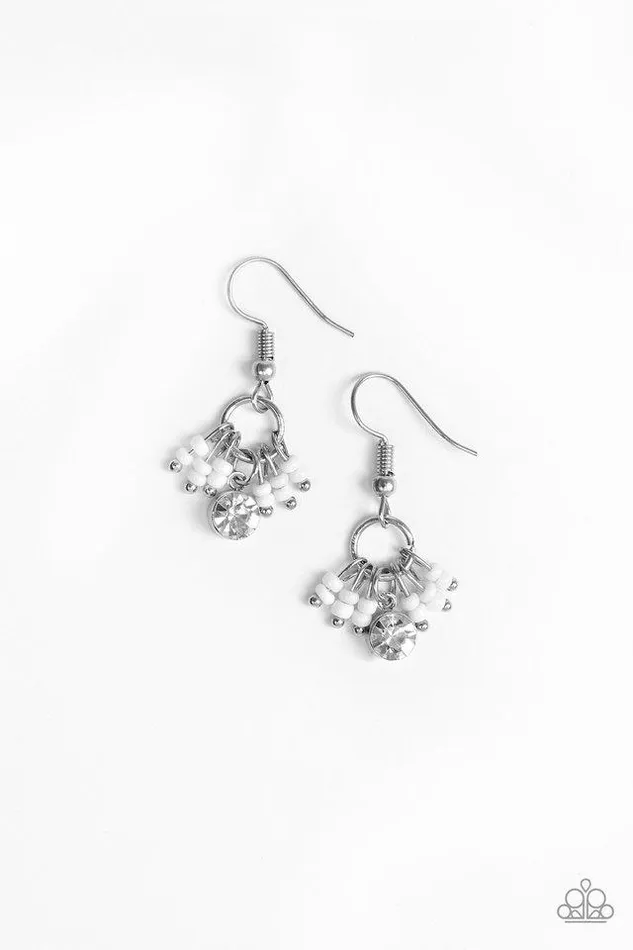 Earrings Paparazzi Jewelry Paparazzi Earring Twinkling Trinkets White
