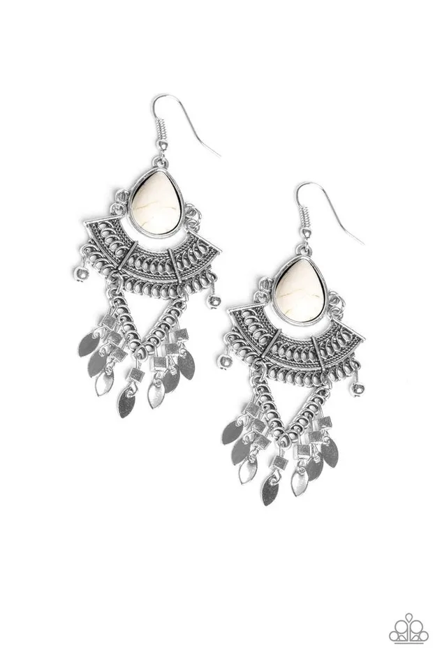 Earrings Paparazzi Jewelry Paparazzi Earring Vintage Vagabond White Earrings Paparazzi Jewelry Paparazzi Earring Vintage Vagabond White