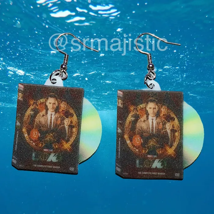 Earrings Sam Makes Things Loki 2021 DVD 2D detailed Handmade Earrings