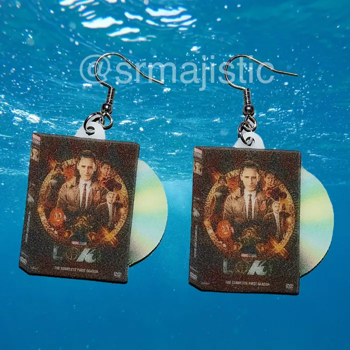 Earrings Sam Makes Things Loki 2021 DVD 2D detailed Handmade Earrings