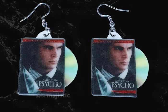 Earrings Sam Makes Things READY TO SHIP American Psycho 2000 DVD 2D detailed Handmade Earrings Earrings Sam Makes Things READY TO SHIP American Psycho 2000 DVD 2D detailed Handmade Earrings
