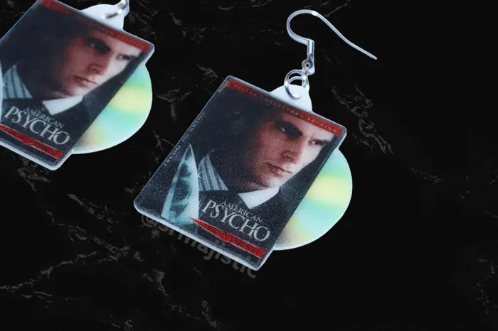Earrings Sam Makes Things READY TO SHIP American Psycho 2000 DVD 2D detailed Handmade Earrings