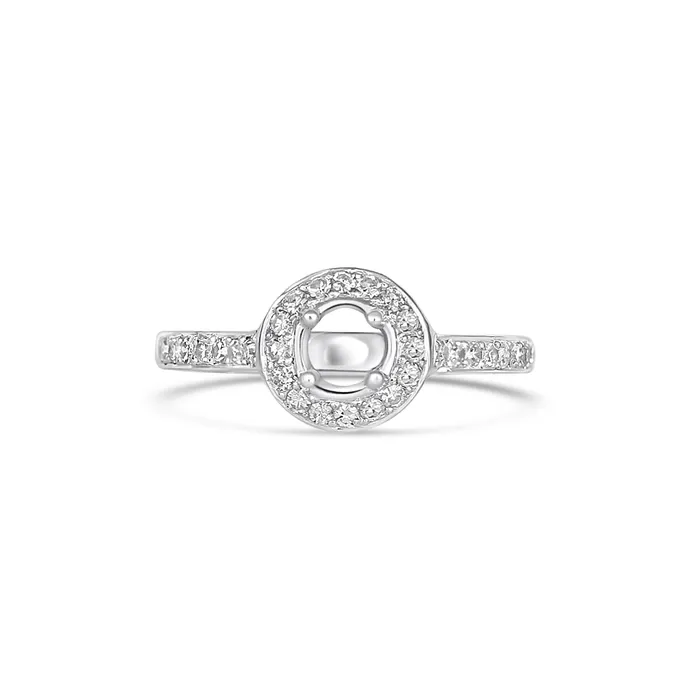 Engagement Collections 14K White Gold Amethyst and Diamond Ring Rings