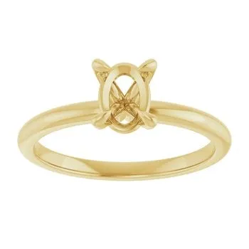 Engagement Collections Rings 14K Yellow Gold Solitaire Ring for Oval