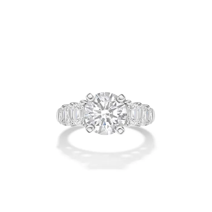 Engagement Collections Rings 18K White Gold Emerald Cut Diamond Semi Mount Ring Engagement Collections Rings 18K White Gold Emerald Cut Diamond Semi Mount Ring