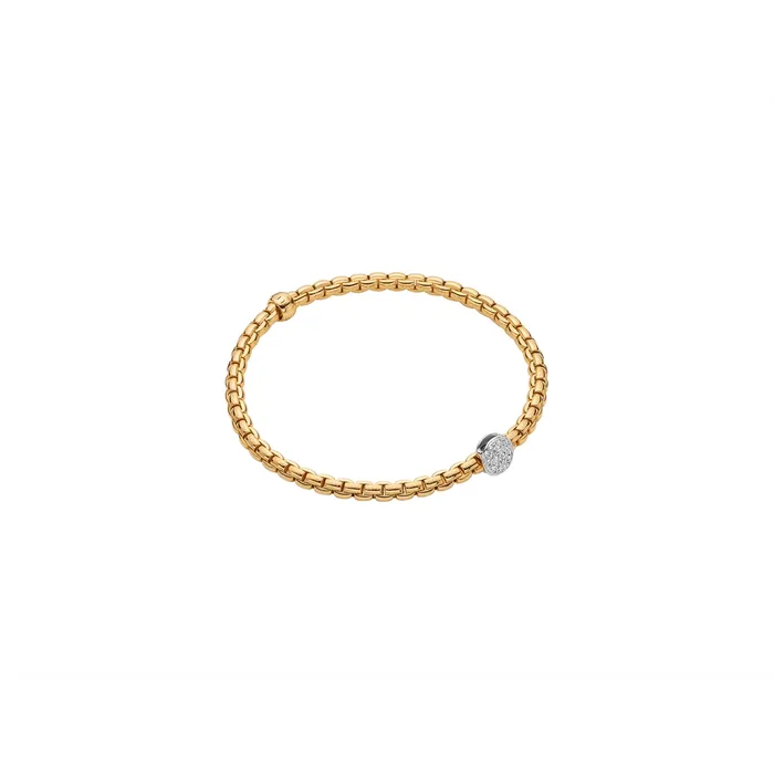 FOPE 18K Yellow Gold Eka Tiny Collection Diamond Bracelet Medium Size FOPE Bracelets FOPE 18K Yellow Gold Eka Tiny Collection Diamond Bracelet Medium Size FOPE Bracelets