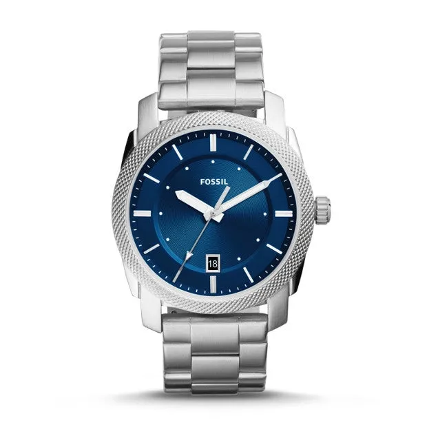 Fossil Watches Fossil Machine ThreeHand Date Watch Blue Dial 42mm Quartz