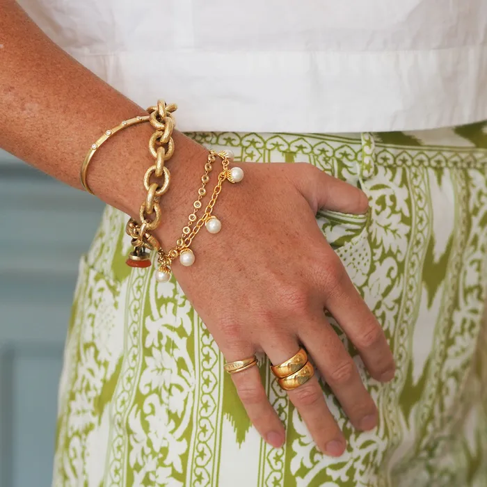Goldbug Collection Bracelets Goldbug Palm Pearl Station Bracelet