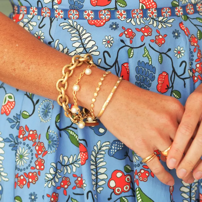 Goldbug Collection Bracelets Goldbug Palm Pearl Station Bracelet