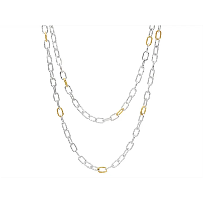 Gurhan Necklaces Gurhan Curbed Link Necklace in Sterling Plated with 24K Gold Gurhan Necklaces Gurhan Curbed Link Necklace in Sterling Plated with 24K Gold