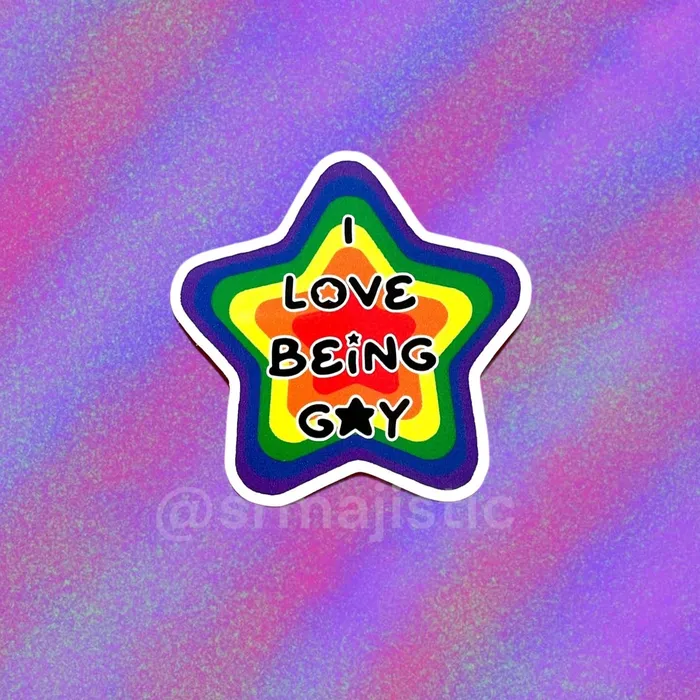 I Love Being Gay Various Pride Star Bumper Stickers Sam Makes Things Earrings