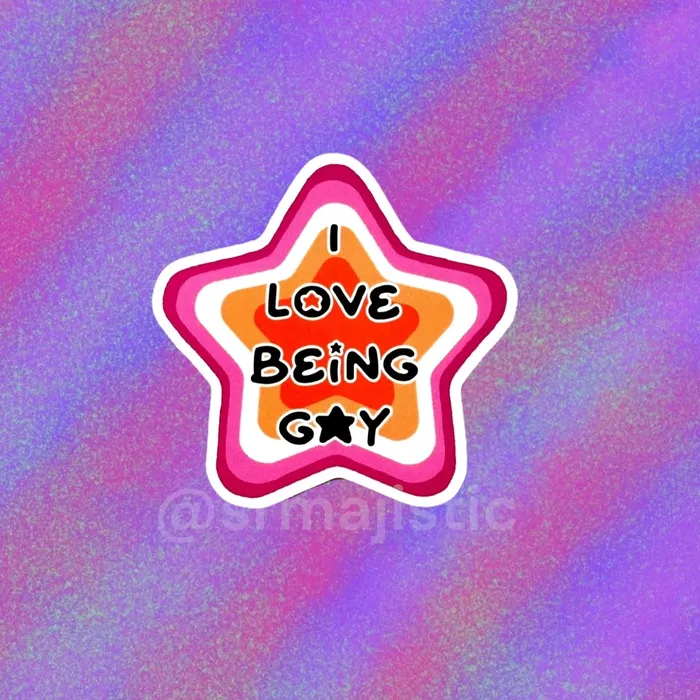 I Love Being Gay Various Pride Star Bumper Stickers Sam Makes Things Earrings I Love Being Gay Various Pride Star Bumper Stickers Sam Makes Things Earrings