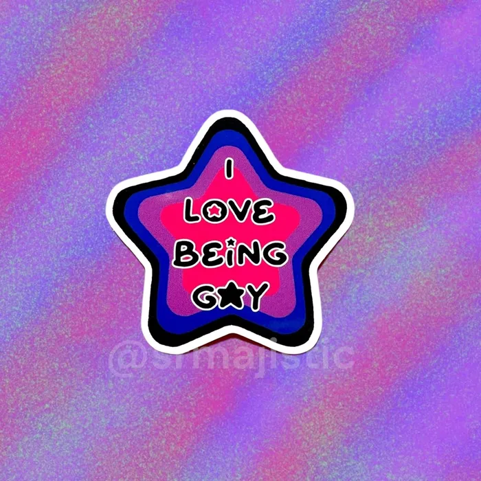 I Love Being Gay Various Pride Star Bumper Stickers Sam Makes Things Earrings I Love Being Gay Various Pride Star Bumper Stickers Sam Makes Things Earrings
