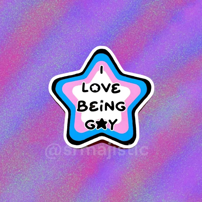 I Love Being Gay Various Pride Star Bumper Stickers Sam Makes Things Earrings I Love Being Gay Various Pride Star Bumper Stickers Sam Makes Things Earrings