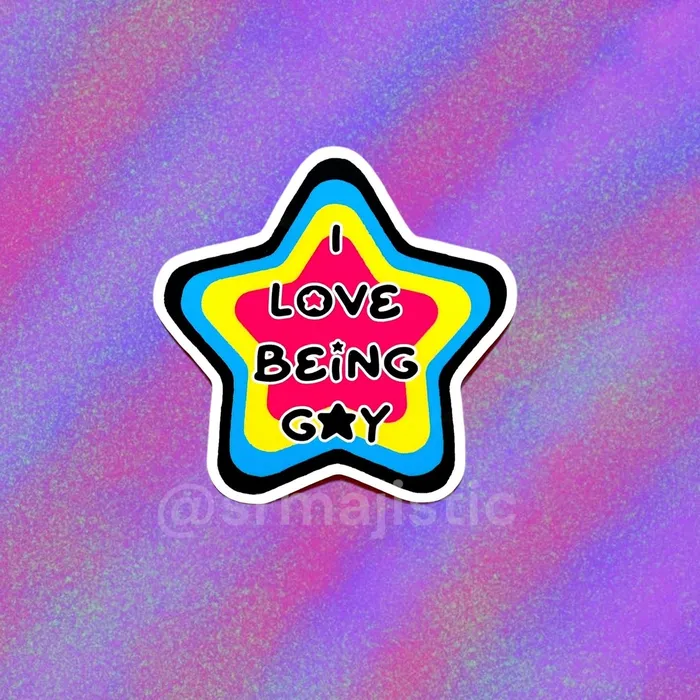 I Love Being Gay Various Pride Star Bumper Stickers Sam Makes Things Earrings I Love Being Gay Various Pride Star Bumper Stickers Sam Makes Things Earrings