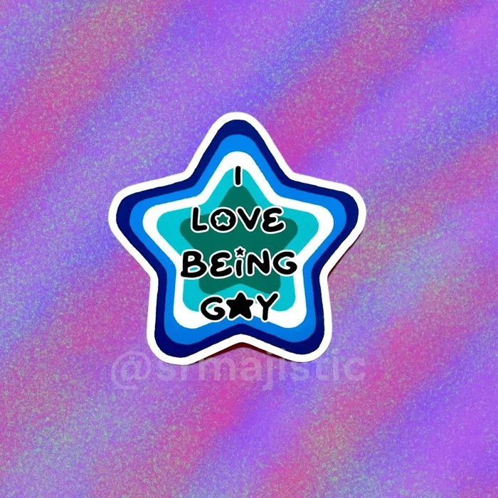 I Love Being Gay Various Pride Star Bumper Stickers Sam Makes Things Earrings I Love Being Gay Various Pride Star Bumper Stickers Sam Makes Things Earrings