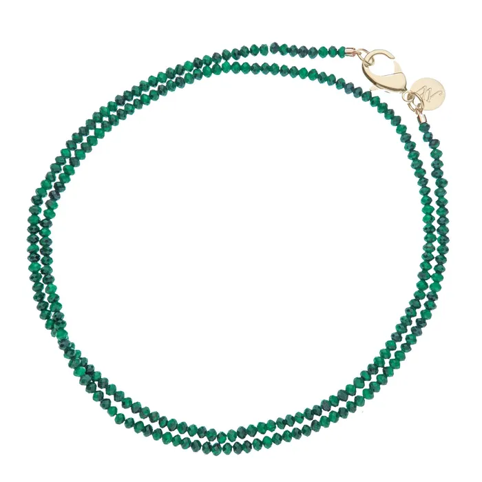 Jane Win Double Wrap DiamondCut Malachite Beaded Necklace Jane Win Necklaces Jane Win Double Wrap DiamondCut Malachite Beaded Necklace Jane Win Necklaces