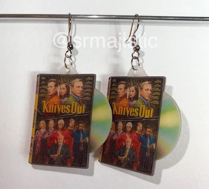 Knives Out 2019 DVD 2D detailed Handmade Earrings Sam Makes Things Earrings