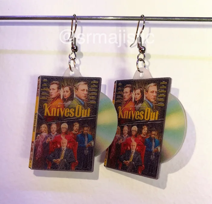 Knives Out 2019 DVD 2D detailed Handmade Earrings Sam Makes Things Earrings