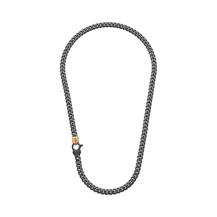 Marco Dal Maso Flaming Tongue Oxidized Silver with Rose Gold Plating Link Necklace Marco Dal Maso Necklaces Marco Dal Maso Flaming Tongue Oxidized Silver with Rose Gold Plating Link Necklace Marco Dal Maso Necklaces