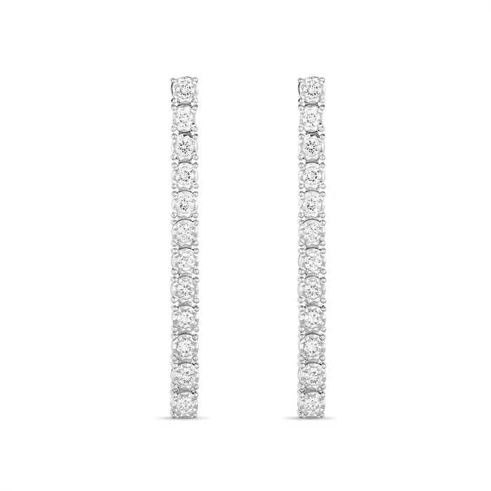 Meierotto Jewelers Earrings 14K White Gold Diamond Drop Earrings